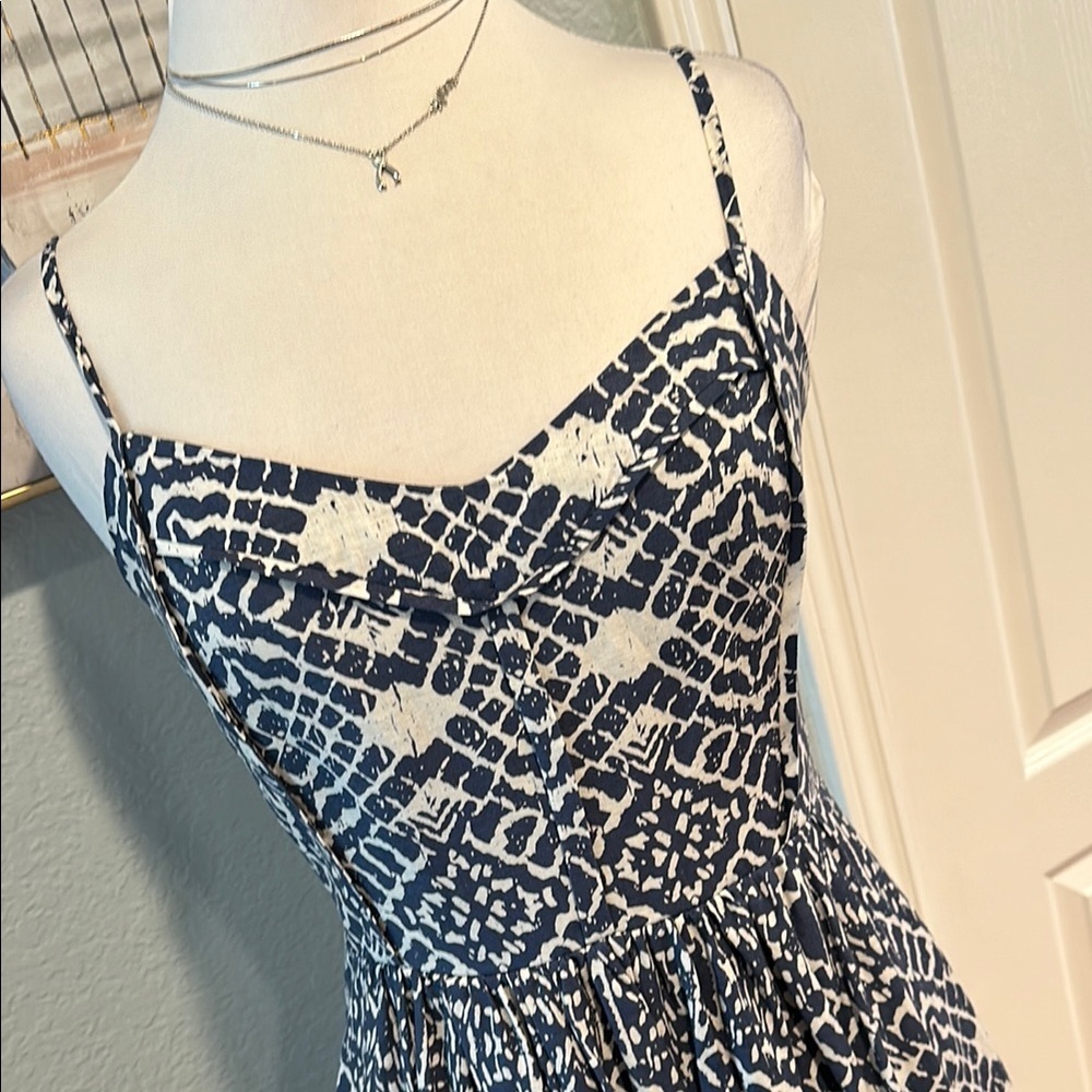 Betsey Johnson Sz 6 Blue/White Maxi Dress - Picture 5 of 13